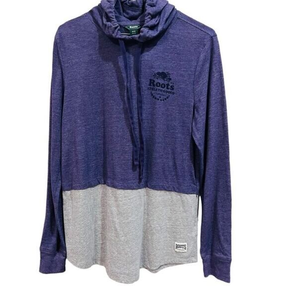 Roots Purple Long Sleeve Pullover Hooded Athletic Sweatshirt Size Medium - Picture 1 of 7